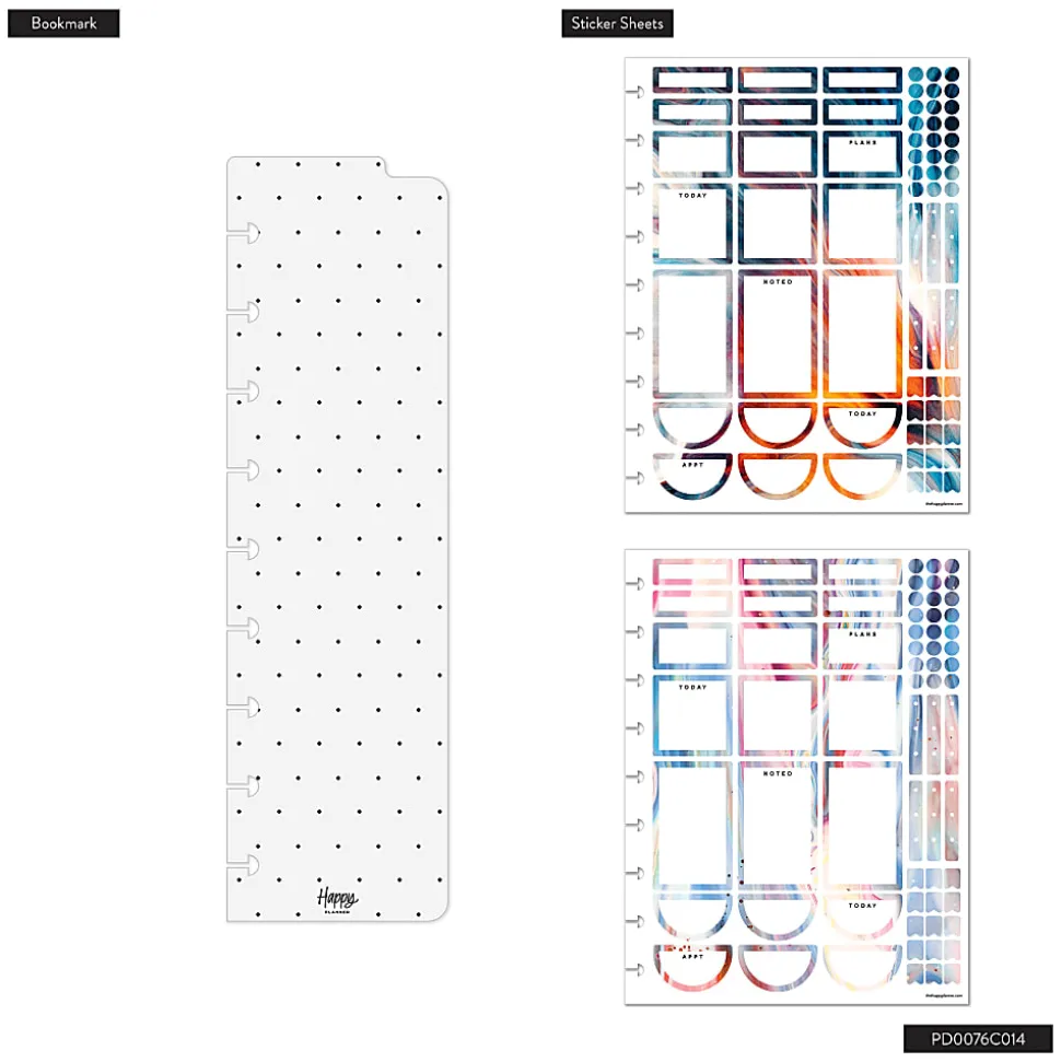 2026 Happy Planner Monthly/Weekly Classic Disc Bound Planner, 7" x 9-1/4", Fluid Fusion, January To December, PD0076C014