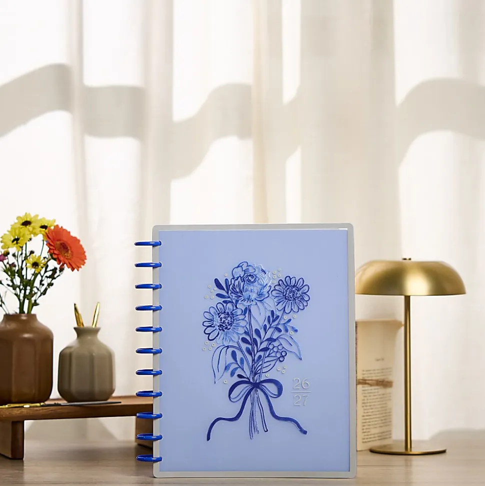 Happy Planner Monthly/Weekly Big Disc-Bound Academic Planner, 8-1/2" x 11", Cottage Blues, July 2026 to June 2027, Total Quantity 1