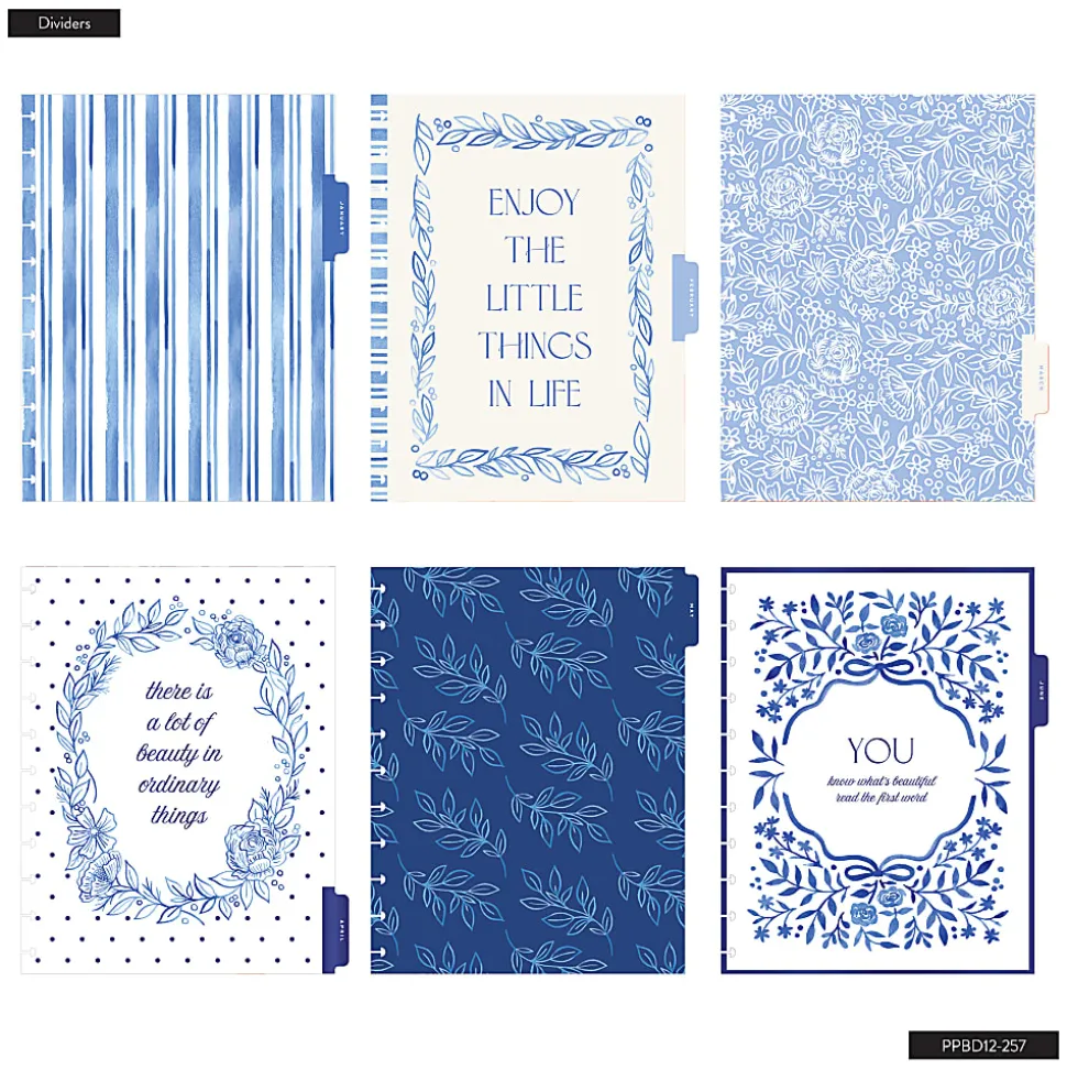 Happy Planner Monthly/Weekly Big Disc-Bound Academic Planner, 8-1/2" x 11", Cottage Blues, July 2026 to June 2027, Total Quantity 1