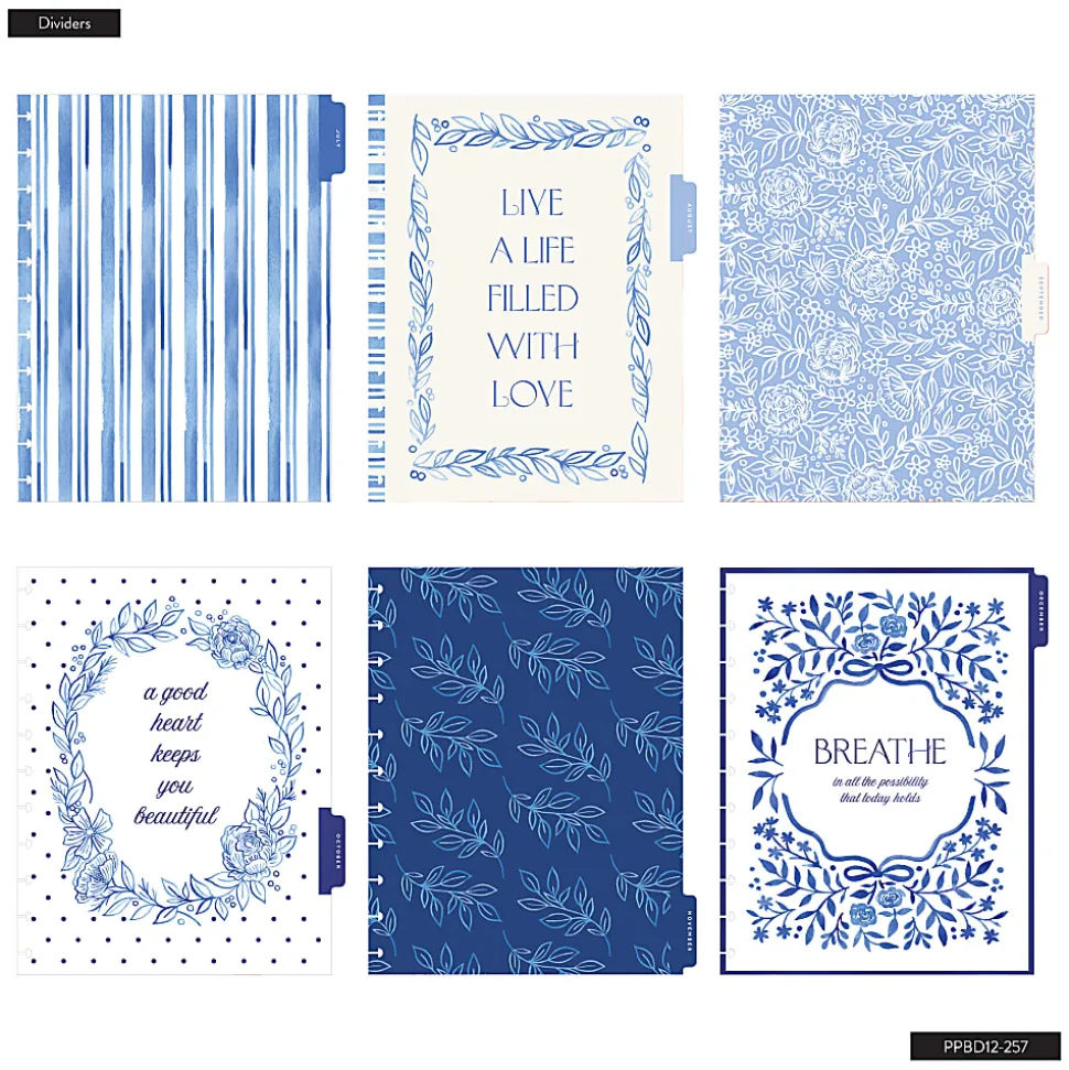 Happy Planner Monthly/Weekly Big Disc-Bound Academic Planner, 8-1/2" x 11", Cottage Blues, July 2026 to June 2027, Total Quantity 1