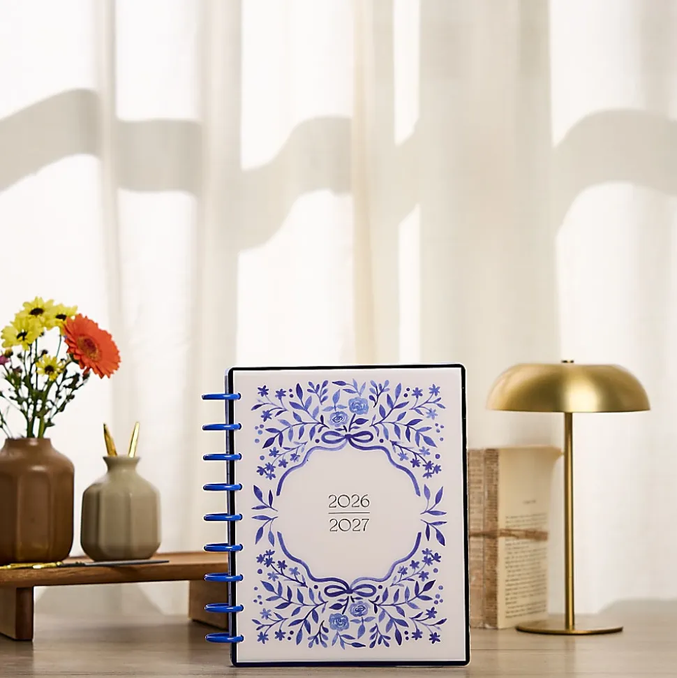 Happy Planner Monthly/Weekly Classic Disc-Bound Academic Planner, 7" x 9-1/4", Cottage Blues, July 2026 to June 2027, Total Quantity 1
