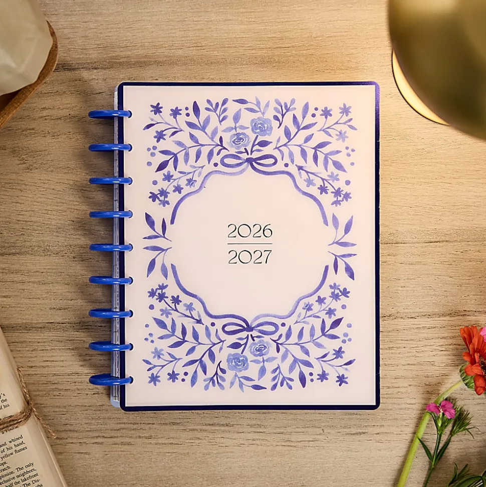 Happy Planner Monthly/Weekly Classic Disc-Bound Academic Planner, 7" x 9-1/4", Cottage Blues, July 2026 to June 2027, Total Quantity 1