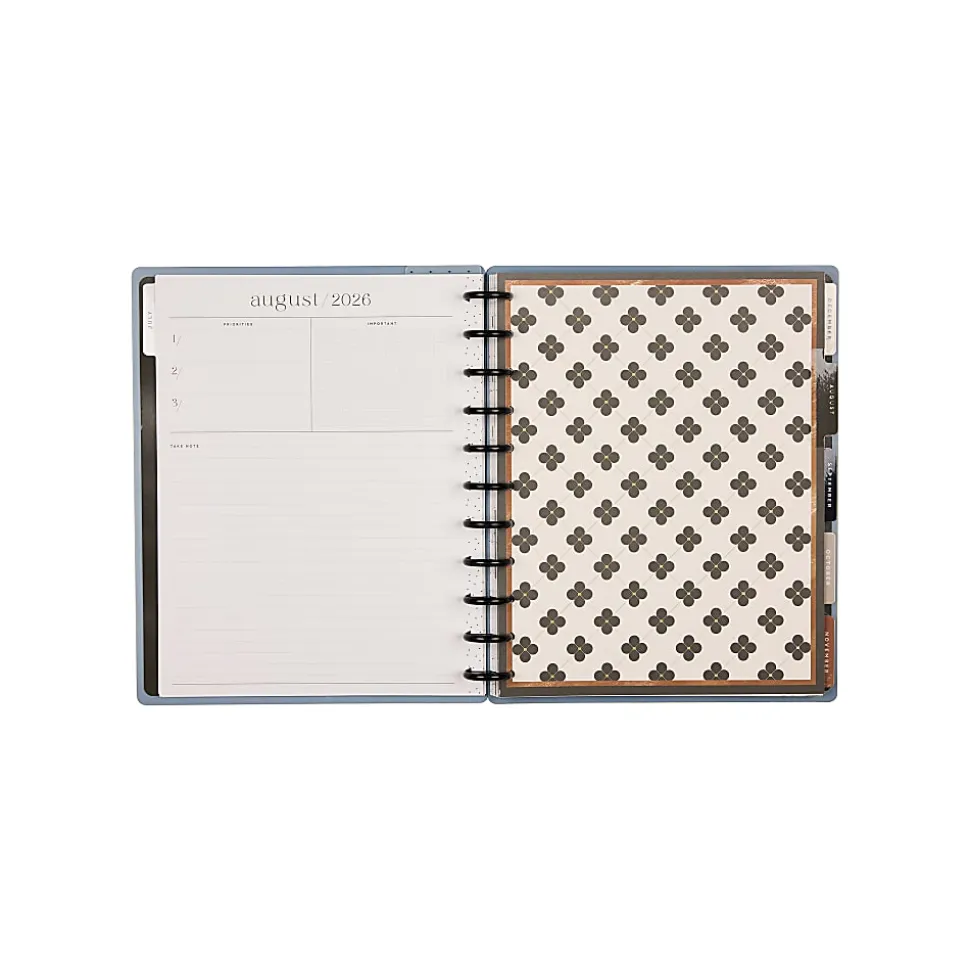 Happy Planner Monthly/Weekly Big Disc-Bound Academic Planner, 8-1/2" x 11", Earth Hues, July 2026 to June 2027, Total Quantity 1