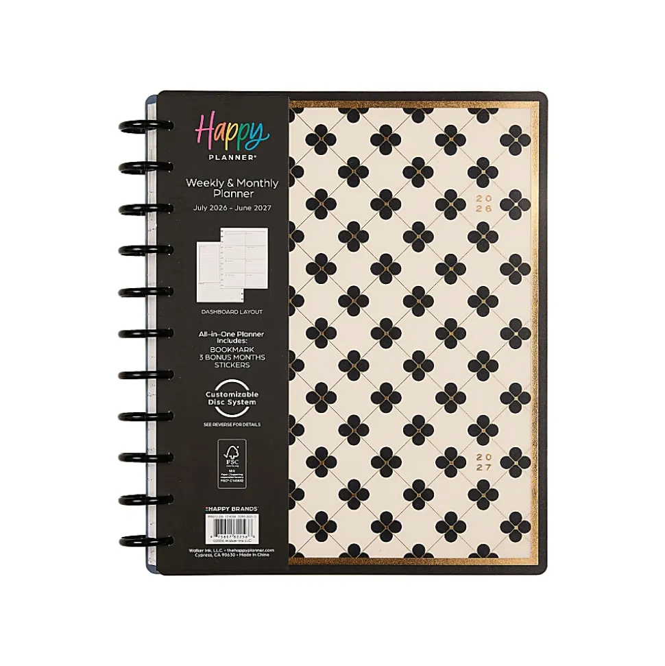 Happy Planner Monthly/Weekly Big Disc-Bound Academic Planner, 8-1/2" x 11", Earth Hues, July 2026 to June 2027, Total Quantity 1