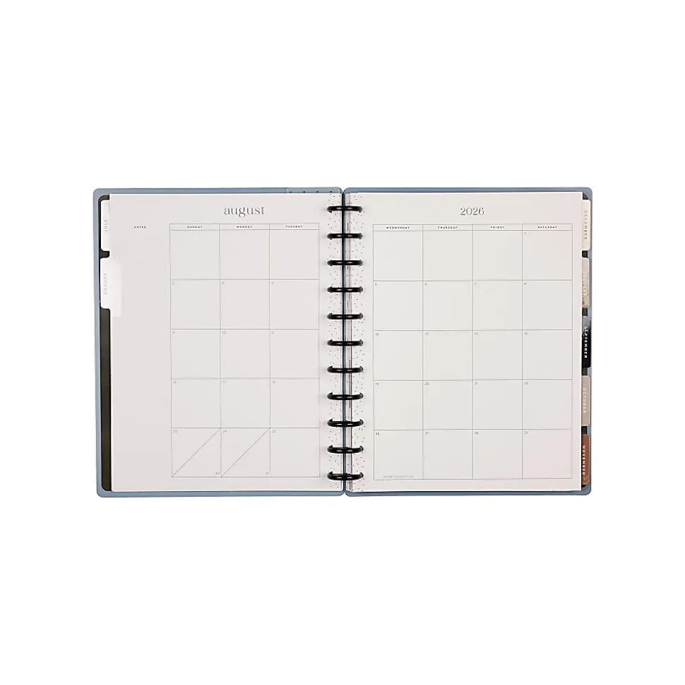 Happy Planner Monthly/Weekly Big Disc-Bound Academic Planner, 8-1/2" x 11", Earth Hues, July 2026 to June 2027, Total Quantity 1
