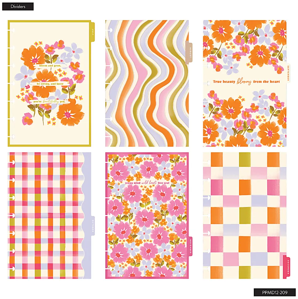 Happy Planner Monthly/Weekly Mini Disc-Bound Academic Planner, 4-5/8" x 7", Sunshine Blooms, July 2026 to June 2027, Total Quantity 1