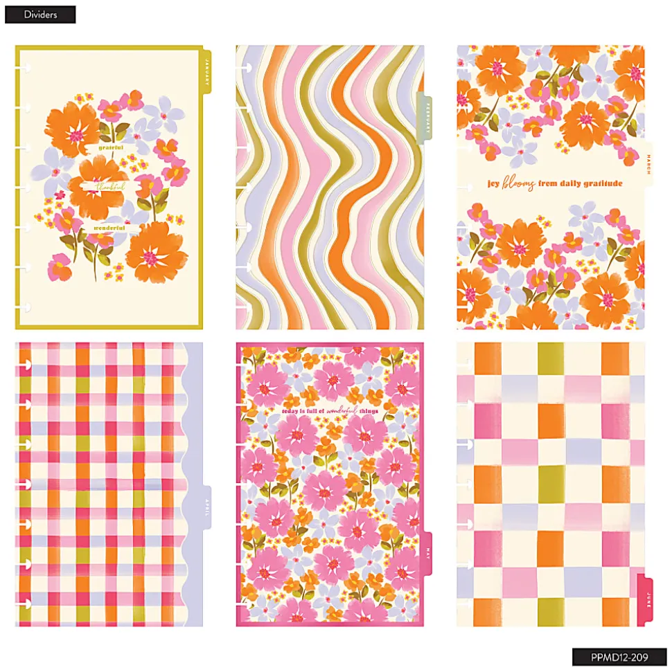 Happy Planner Monthly/Weekly Mini Disc-Bound Academic Planner, 4-5/8" x 7", Sunshine Blooms, July 2026 to June 2027, Total Quantity 1