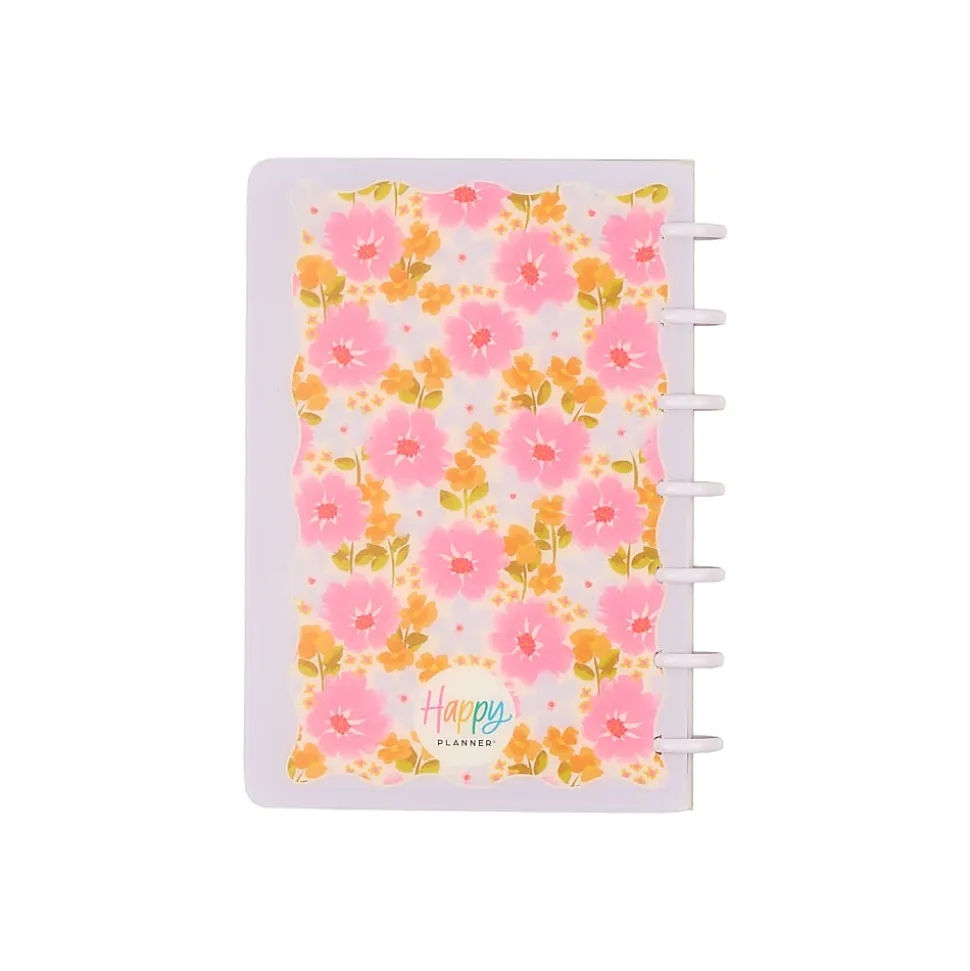 Happy Planner Monthly/Weekly Mini Disc-Bound Academic Planner, 4-5/8" x 7", Sunshine Blooms, July 2026 to June 2027, Total Quantity 1