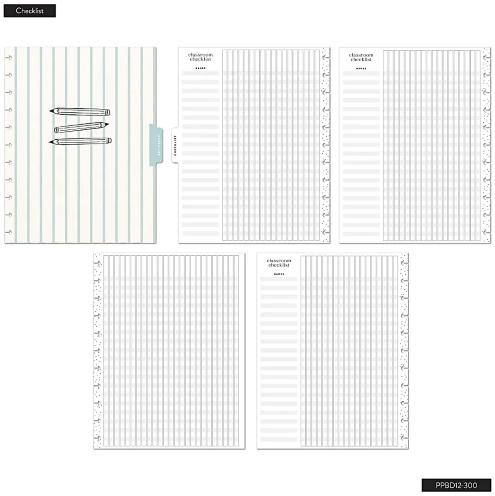 2026-2027 Happy Planner Monthly/Weekly Big Disc-Bound Teacher Planner, 8-1/2" x 11", Light Lessons, July To June, Total Qty 1
