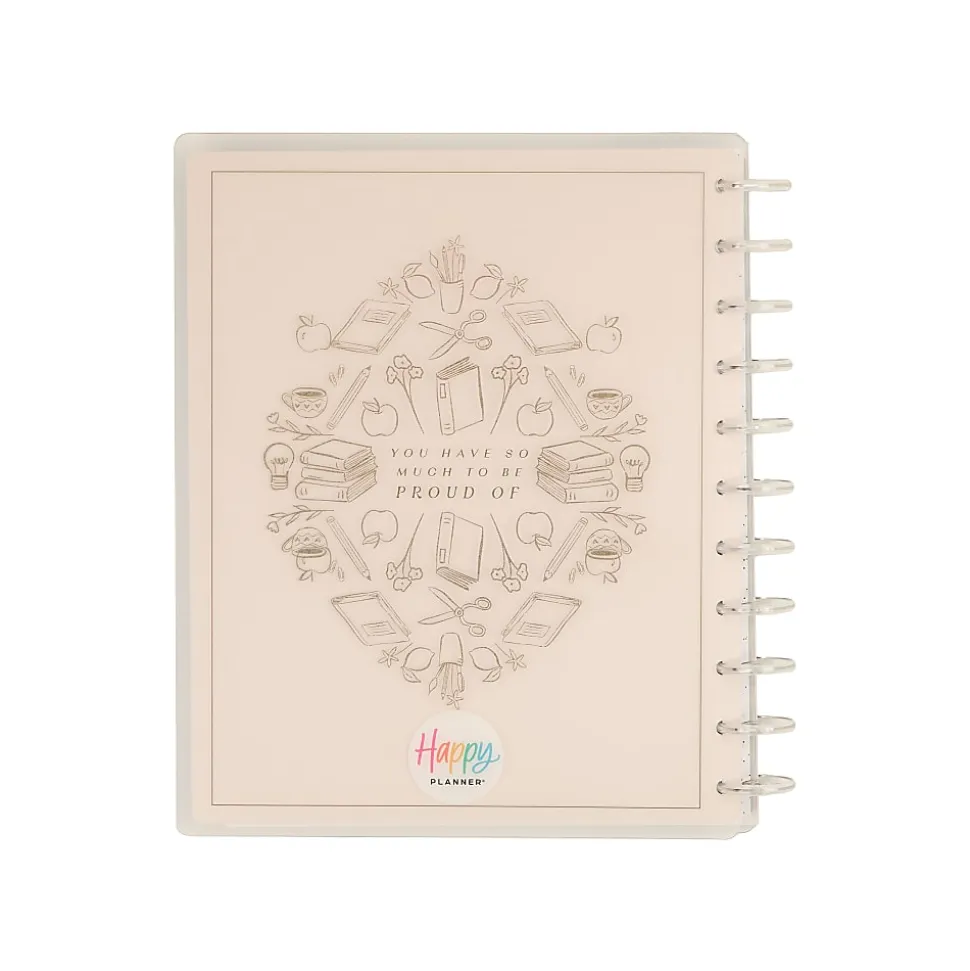 2026-2027 Happy Planner Monthly/Weekly Big Disc-Bound Teacher Planner, 8-1/2" x 11", Light Lessons, July To June, Total Qty 1