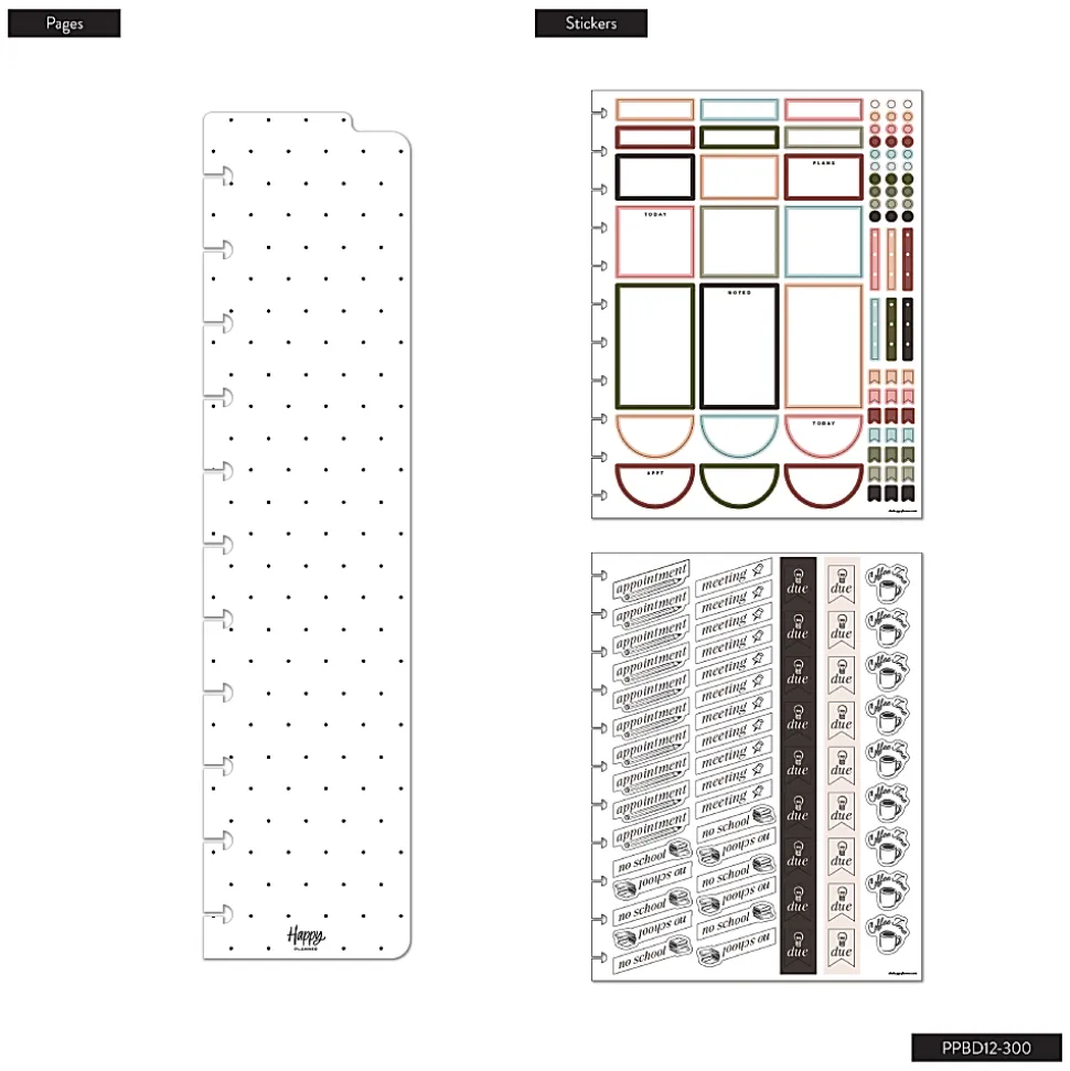 2026-2027 Happy Planner Monthly/Weekly Big Disc-Bound Teacher Planner, 8-1/2" x 11", Light Lessons, July To June, Total Qty 1
