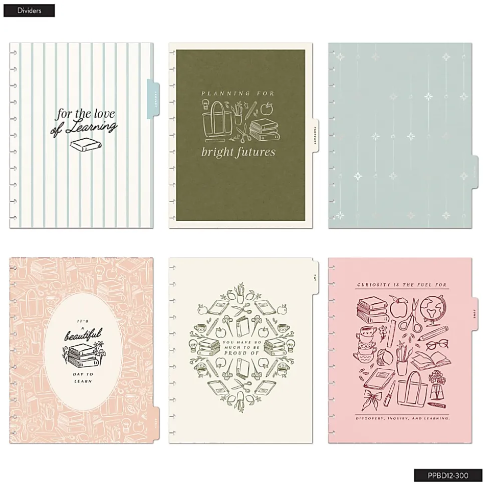 2026-2027 Happy Planner Monthly/Weekly Big Disc-Bound Teacher Planner, 8-1/2" x 11", Light Lessons, July To June, Total Qty 1