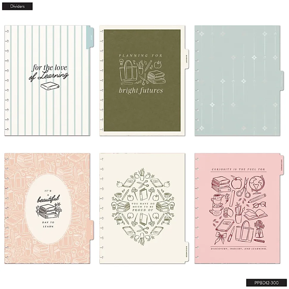 2026-2027 Happy Planner Monthly/Weekly Big Disc-Bound Teacher Planner, 8-1/2" x 11", Light Lessons, July To June, Total Qty 1