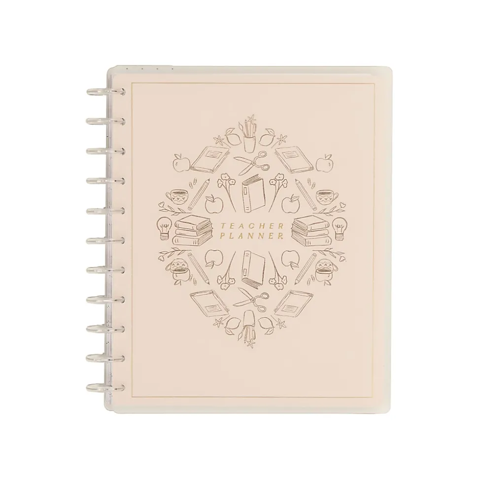 2026-2027 Happy Planner Monthly/Weekly Big Disc-Bound Teacher Planner, 8-1/2" x 11", Light Lessons, July To June, Total Qty 1