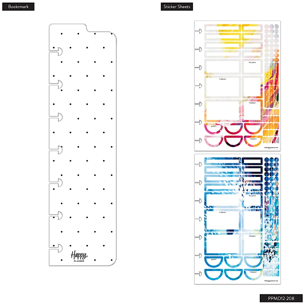 Happy Planner Monthly/Weekly Mini Disc-Bound Academic Planner, 4-5/8" x 7", Abstract Expression, July 2026 to June 2027, Total Quantity 1