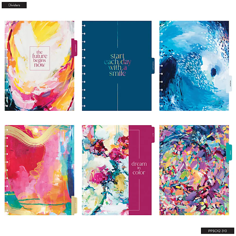 Happy Planner Monthly/Weekly Big Disc-Bound Academic Planner, 8-1/2" x 11", Abstract Expression, July 2026 to June 2027, Total Quantity 1