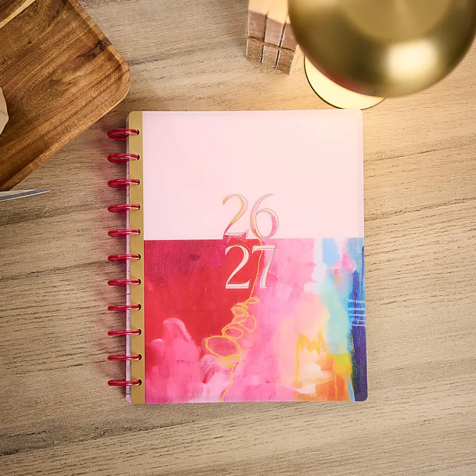 Happy Planner Monthly/Weekly Big Disc-Bound Academic Planner, 8-1/2" x 11", Abstract Expression, July 2026 to June 2027, Total Quantity 1