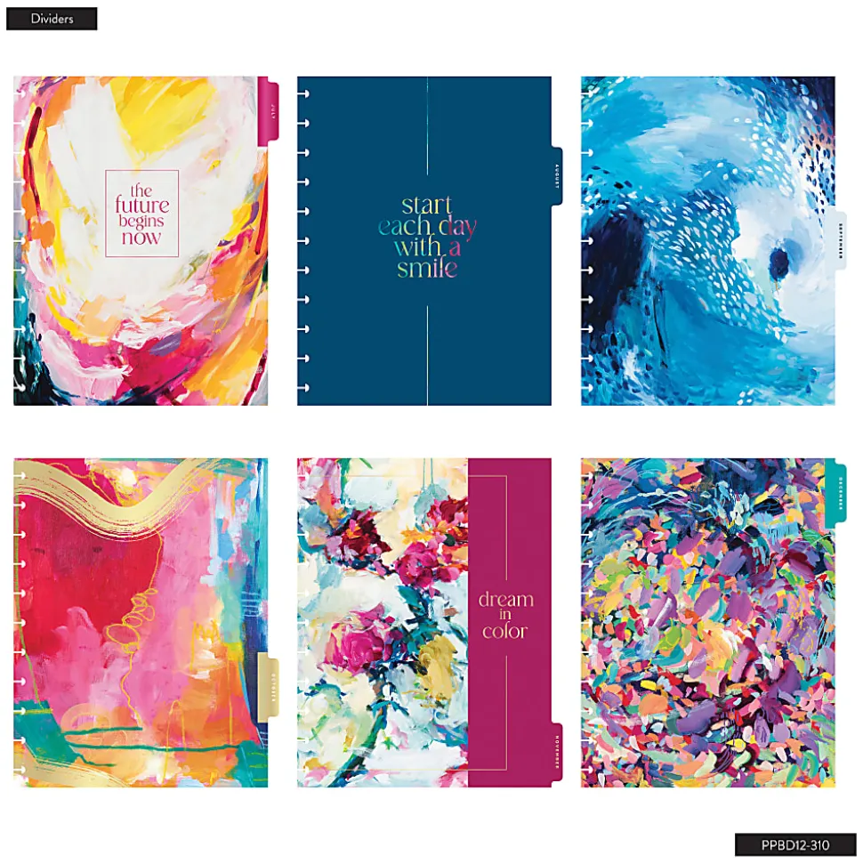 Happy Planner Monthly/Weekly Big Disc-Bound Academic Planner, 8-1/2" x 11", Abstract Expression, July 2026 to June 2027, Total Quantity 1
