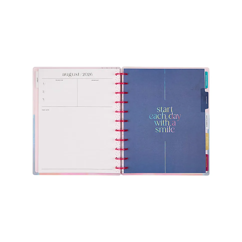 Happy Planner Monthly/Weekly Big Disc-Bound Academic Planner, 8-1/2" x 11", Abstract Expression, July 2026 to June 2027, Total Quantity 1