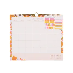 Happy Planner Organized 12-Month Wall Calendar, 14” x 12”, Sunshine Florals, July 2026 To June 2027, CWDS12-002, Total Qty 1