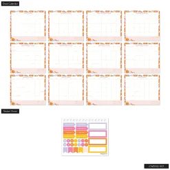 Happy Planner Organized 12-Month Wall Calendar, 14” x 12”, Sunshine Florals, July 2026 To June 2027, CWDS12-002, Total Qty 1