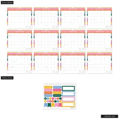 Happy Planner Organized 12-Month Wall Calendar, 14” x 12”, Color Form, July 2026 To June 2027, CWDS12-002, Total Qty 1
