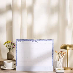 Happy Planner Organized 12-Month Wall Calendar, 14” x 12”, Cottage Blues, July 2026 To June 2027, CWDS12-003, Total Qty 1