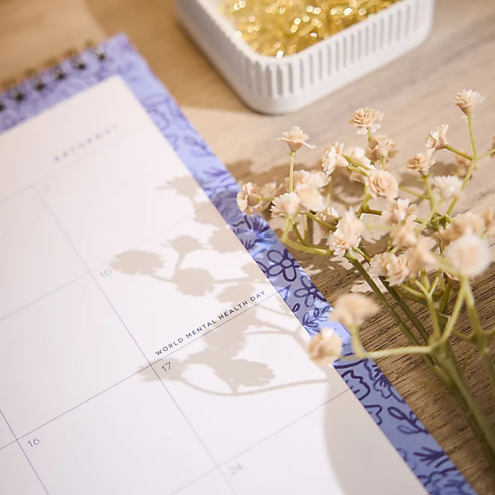 Happy Planner Organized 12-Month Wall Calendar, 14” x 12”, Cottage Blues, July 2026 To June 2027, CWDS12-003, Total Qty 1