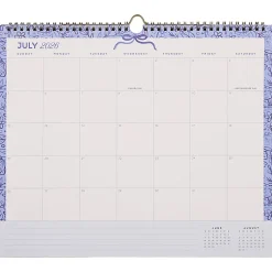 Happy Planner Organized 12-Month Wall Calendar, 14” x 12”, Cottage Blues, July 2026 To June 2027, CWDS12-003, Total Qty 1