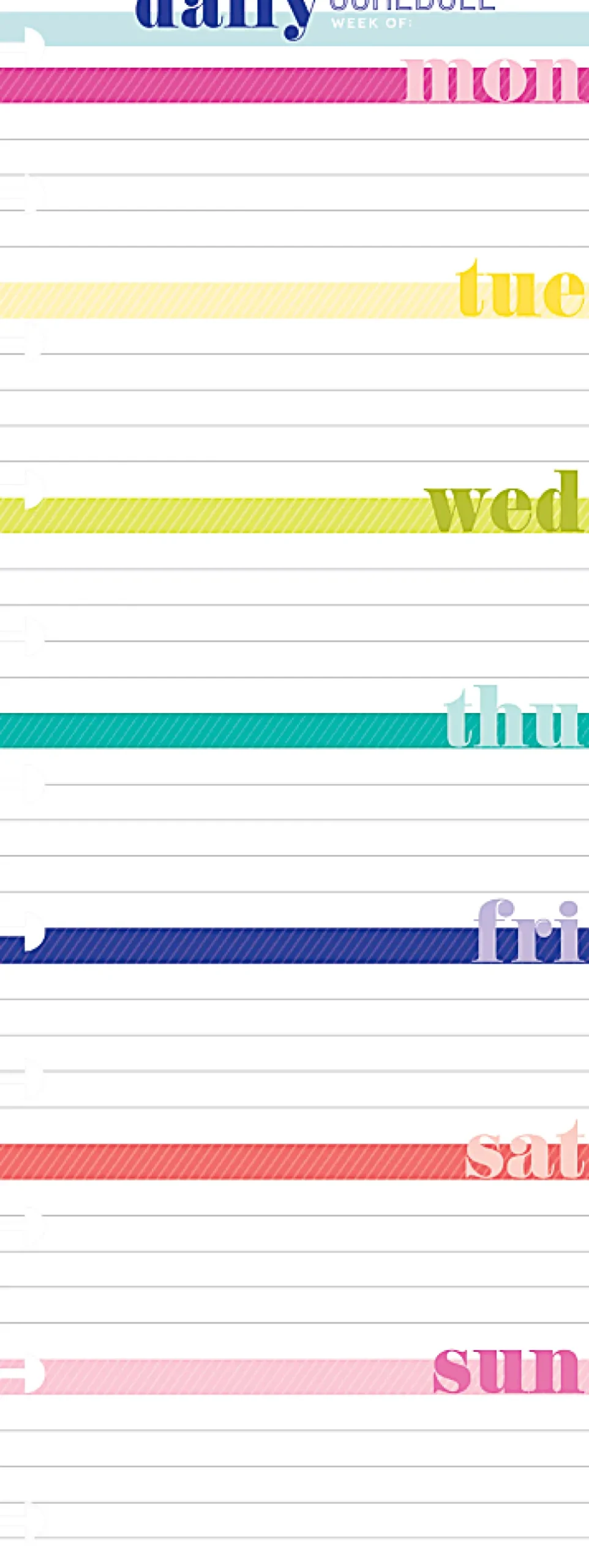 Happy Planner Refill Big Half-Sheet Filler Paper, 4-1/8" x 11", 60 Sheets, Daily Schedule