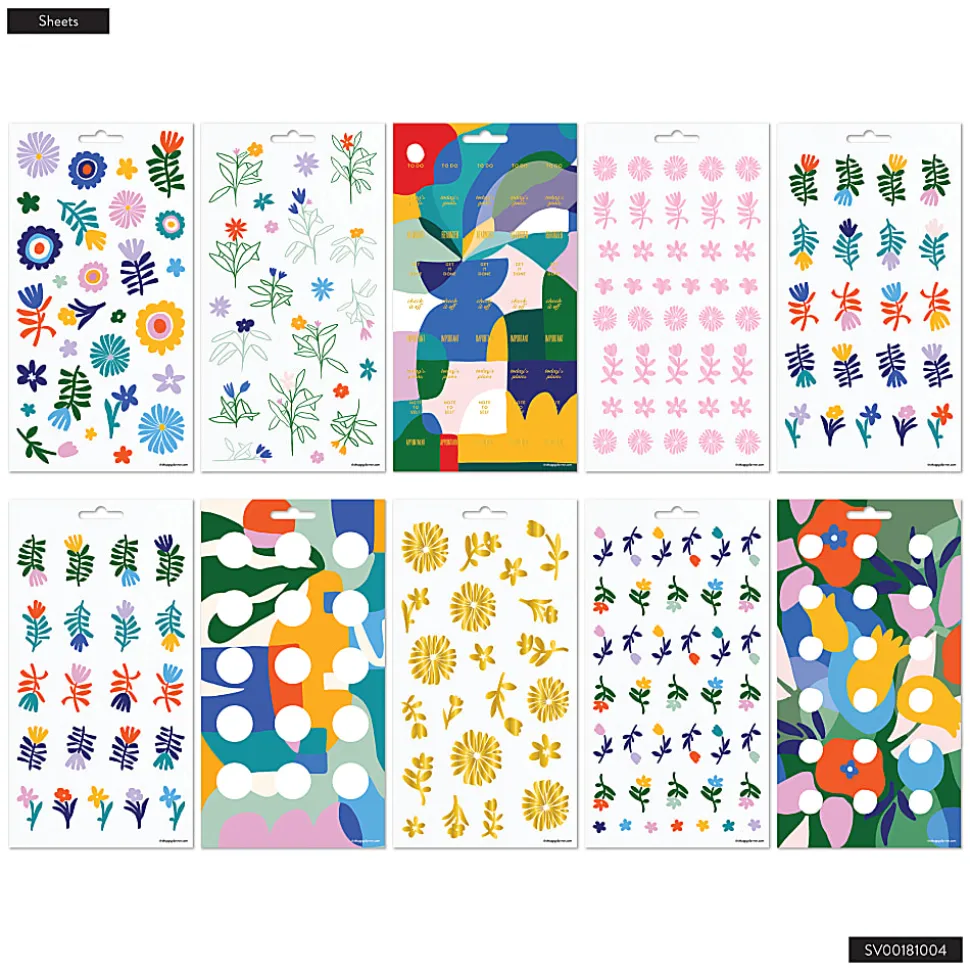 Happy Planner Sticker Sheets, Mod Mosaics, Pack Of 10 Sheets, 277 Total Stickers