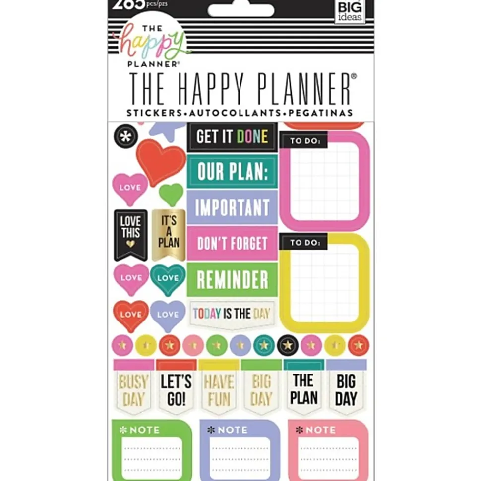 Happy Planner Stickers, 9-1/8" x 4-13/16", Everyday Reminders, Pack Of 5 Sticker Sheets