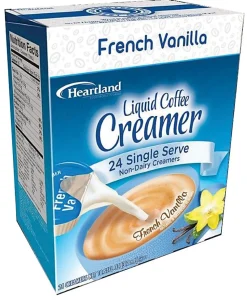 Heartland Creamers, 0.37 Oz, French Vanilla, Box Of 24 Creamers