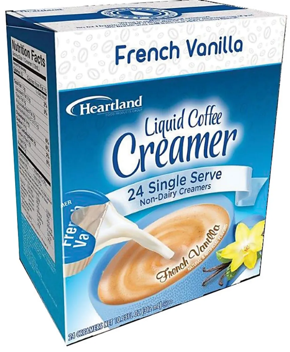 Heartland Creamers, 0.37 Oz, French Vanilla, Box Of 24 Creamers