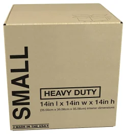 Heavy-Duty Corrugated Moving Box, 14"H x 14"W x 14"D, Kraft