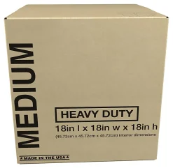 Heavy-Duty Corrugated Moving Box, 18"H x 18"W x 18"D, Kraft