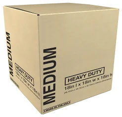 Heavy-Duty Corrugated Moving Box, 18"H x 18"W x 18"D, Kraft