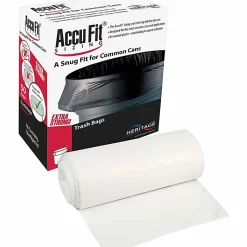Heritage Accufit Can Liners, 55 Gallon, 0.9 Mil, Clear, Box Of 50