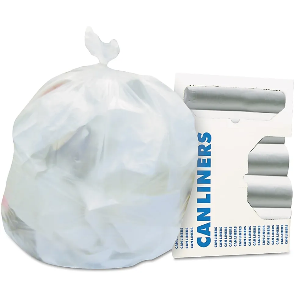 Heritage High-Density Coreless 16 Mic Can Liners, 0.63 mil, 40" x 33", Natural, Pack Of 250 Bags