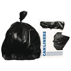Heritage, Linear Low-Density Can Liners, 10 gal, 0.9 mil, 24" x 23", Black, 500/Carton