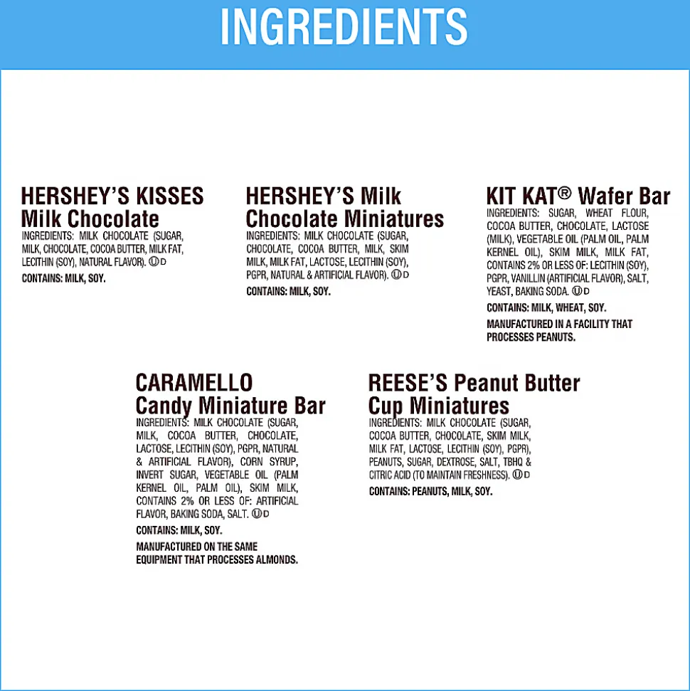 Hershey Assorted Minis Value Pack, 57.18 oz, 210 ct