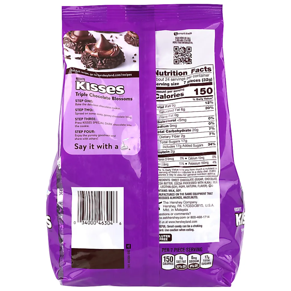HERSHEY'S KISSES Dark Chocolate Candy, 26.6 oz