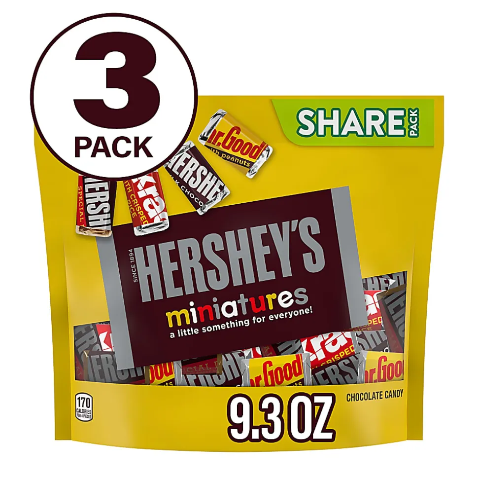 HERSHEY'S Miniatures Chocolate Candy Assortment, 9.3 oz, 3 Pack