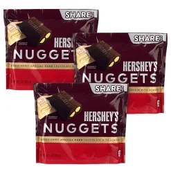 HERSHEY'S NUGGETS SPECIAL DARK Mildly Sweet Chocolate with Almonds Candy, 8.6 oz, 3 Pack