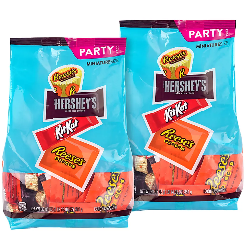 Hershey's, Reese's, Kit Kat Milk Chocolate Candy Mini Assortment, 30.05 Oz, Case Of 2 Packs