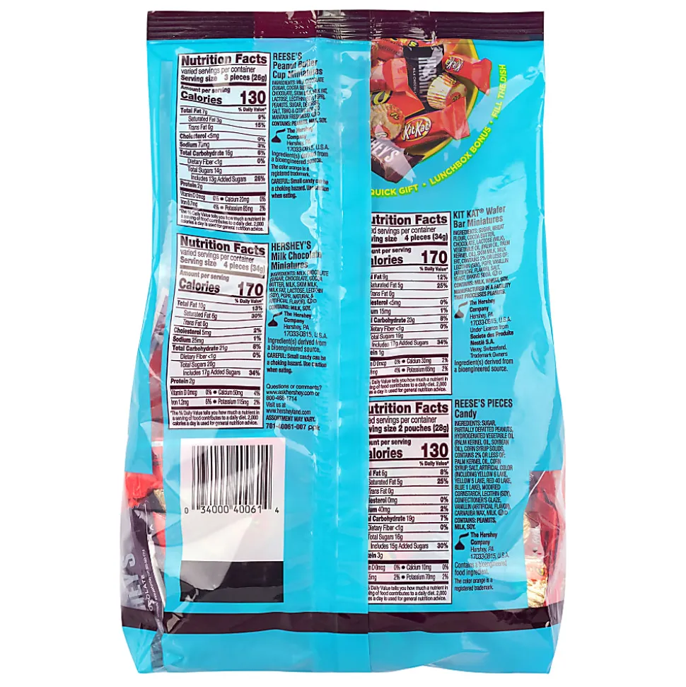 Hershey's, Reese's, Kit Kat Milk Chocolate Candy Mini Assortment, 30.05 Oz, Case Of 2 Packs