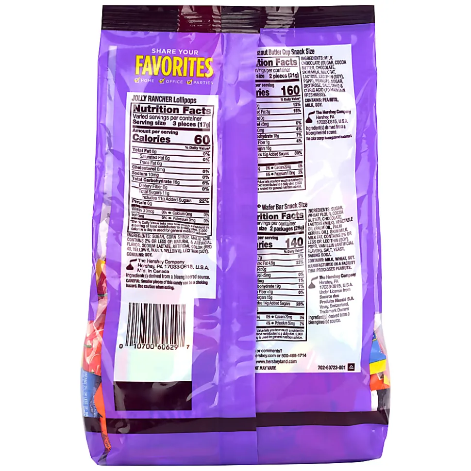 Hershey's Sweets And Chocolate Snack Size Bar Stand-Up Bag, 25.4 Oz, Total Qty 1