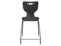 Hierarchy 4-Leg School Stool, 30", Black/Chrome