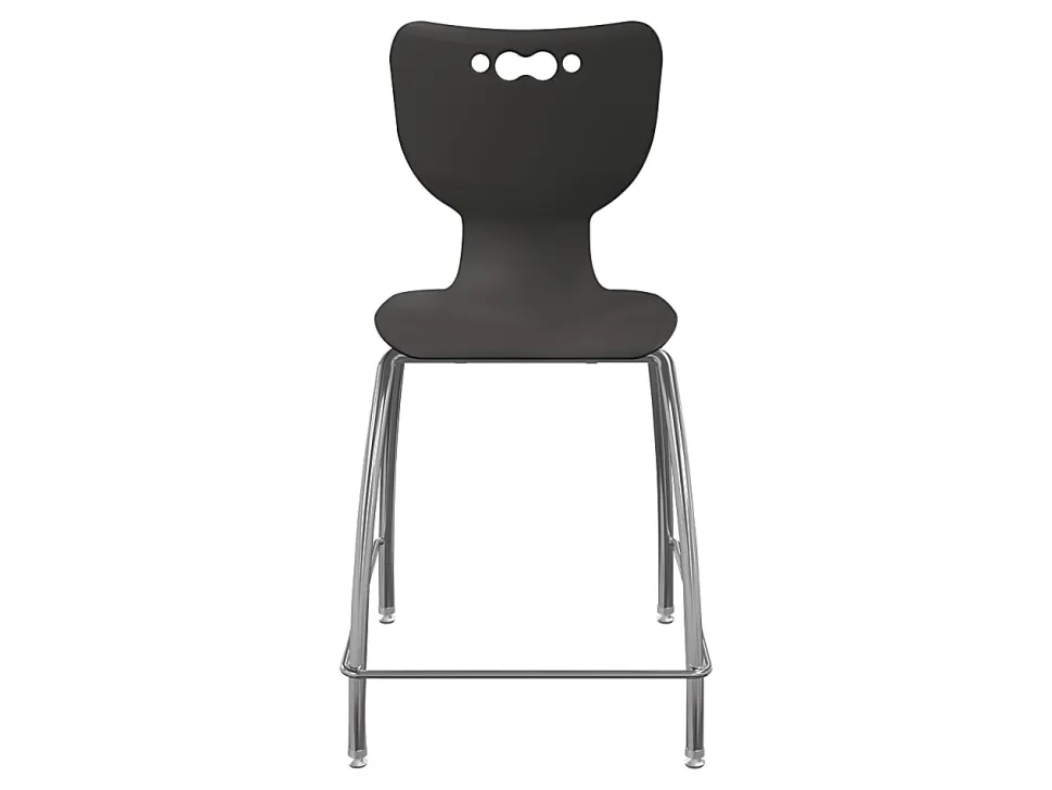 Hierarchy 4-Leg School Stool, 30", Black/Chrome