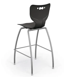Hierarchy 4-Leg School Stool, 30", Black/Chrome